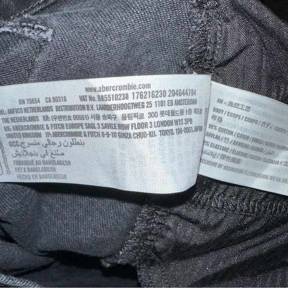 Abercrombie & Fitch Jeans Mens 32x32 Black Athletic Slim Distressed Denim Y2K - Picture 8 of 13